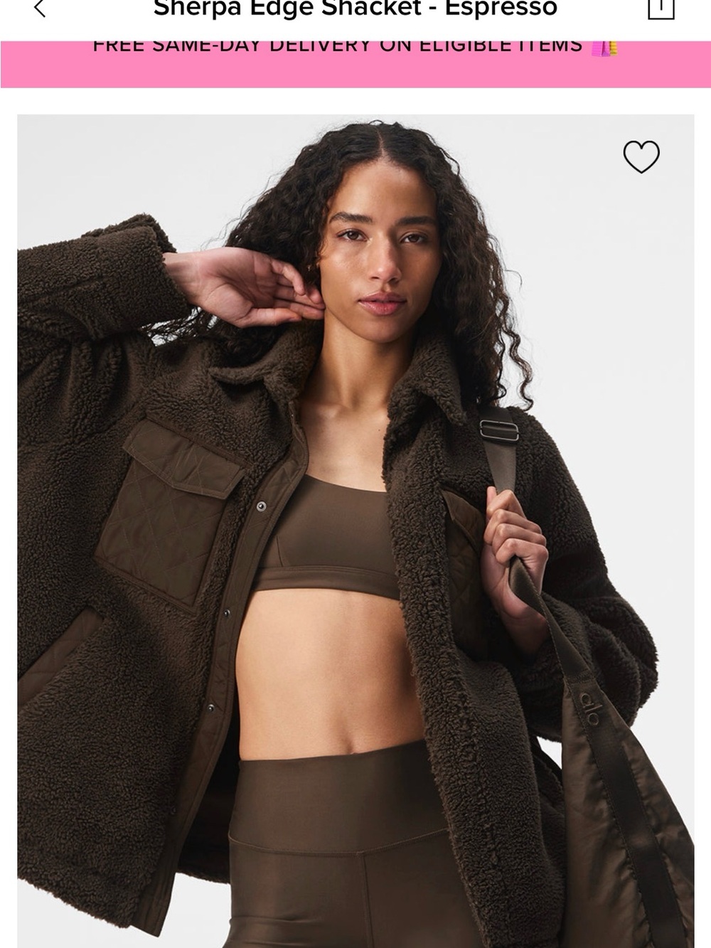 ALO Yoga Sherpa Edge OVERSIZED Shacket - Espresso Brown